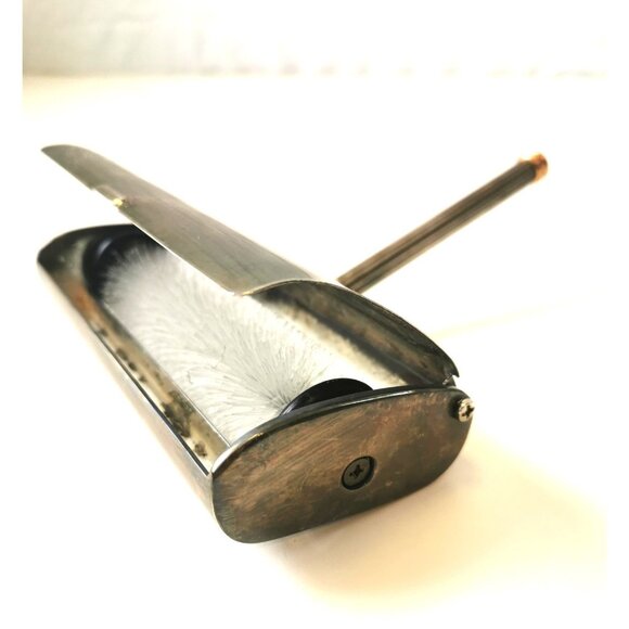 Zino Chrome Table Sweeper Crumb Brush Italian Handheld Cleaner Mid  1950s - Picture 6 of 12